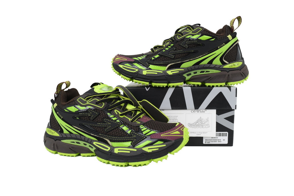 Off-White Be Right Back Chocolate Brown Green Sneakers