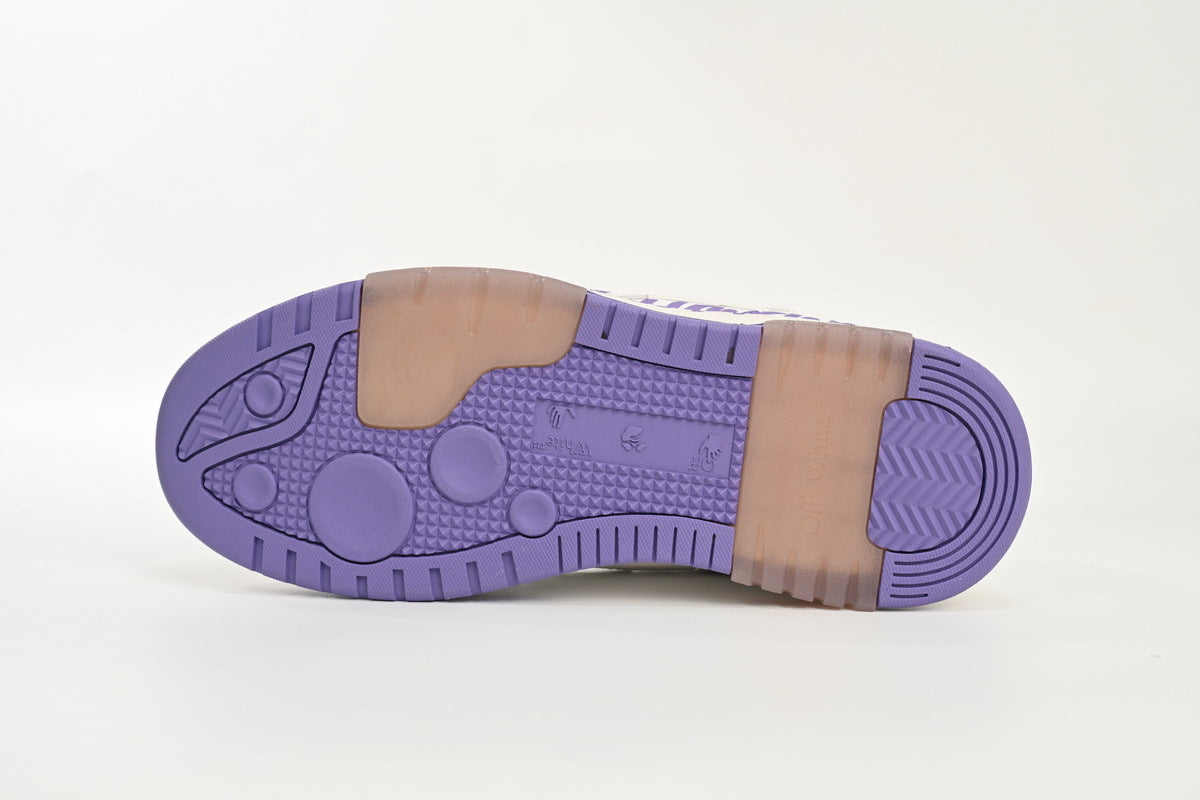 OFF-WHITE Out of Office White/Purple Print Sneakers