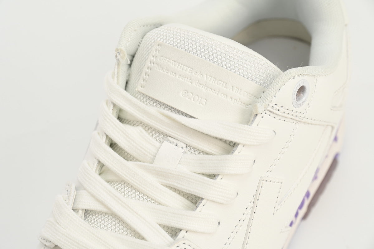 OFF-WHITE Out of Office White/Purple Print Sneakers