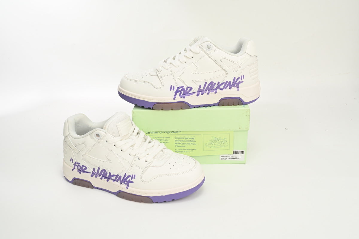 OFF-WHITE Out of Office White/Purple Print Sneakers
