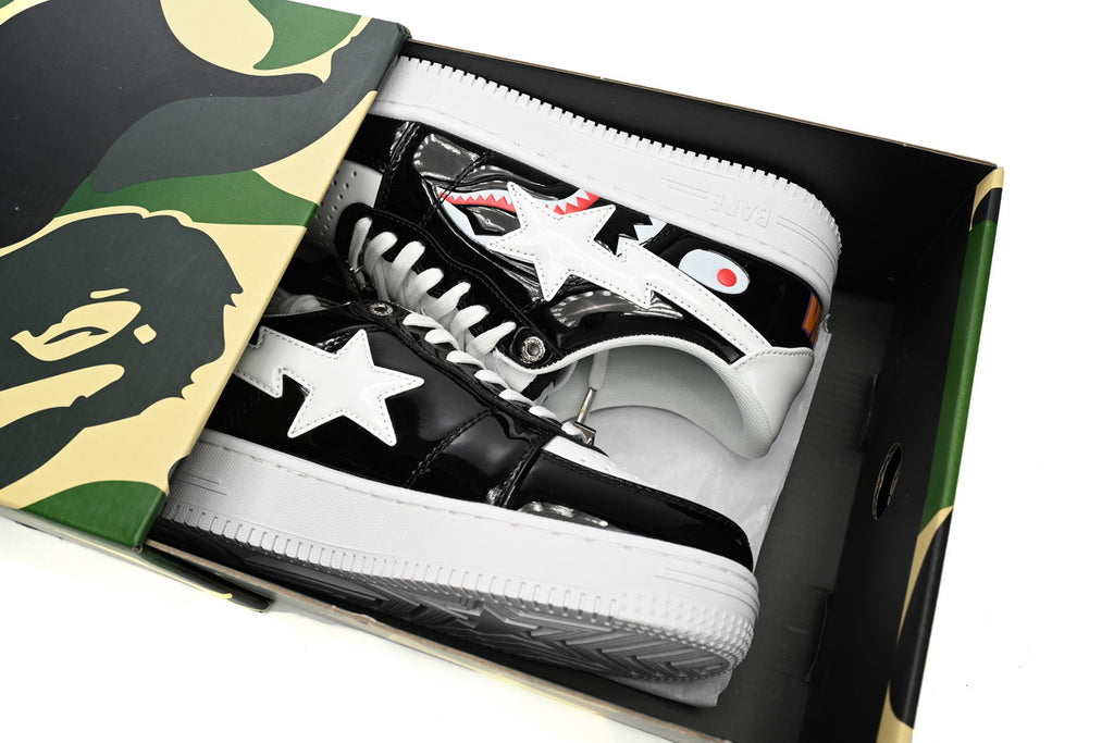 A BATHING APE BAPE STA Low Black White Shark