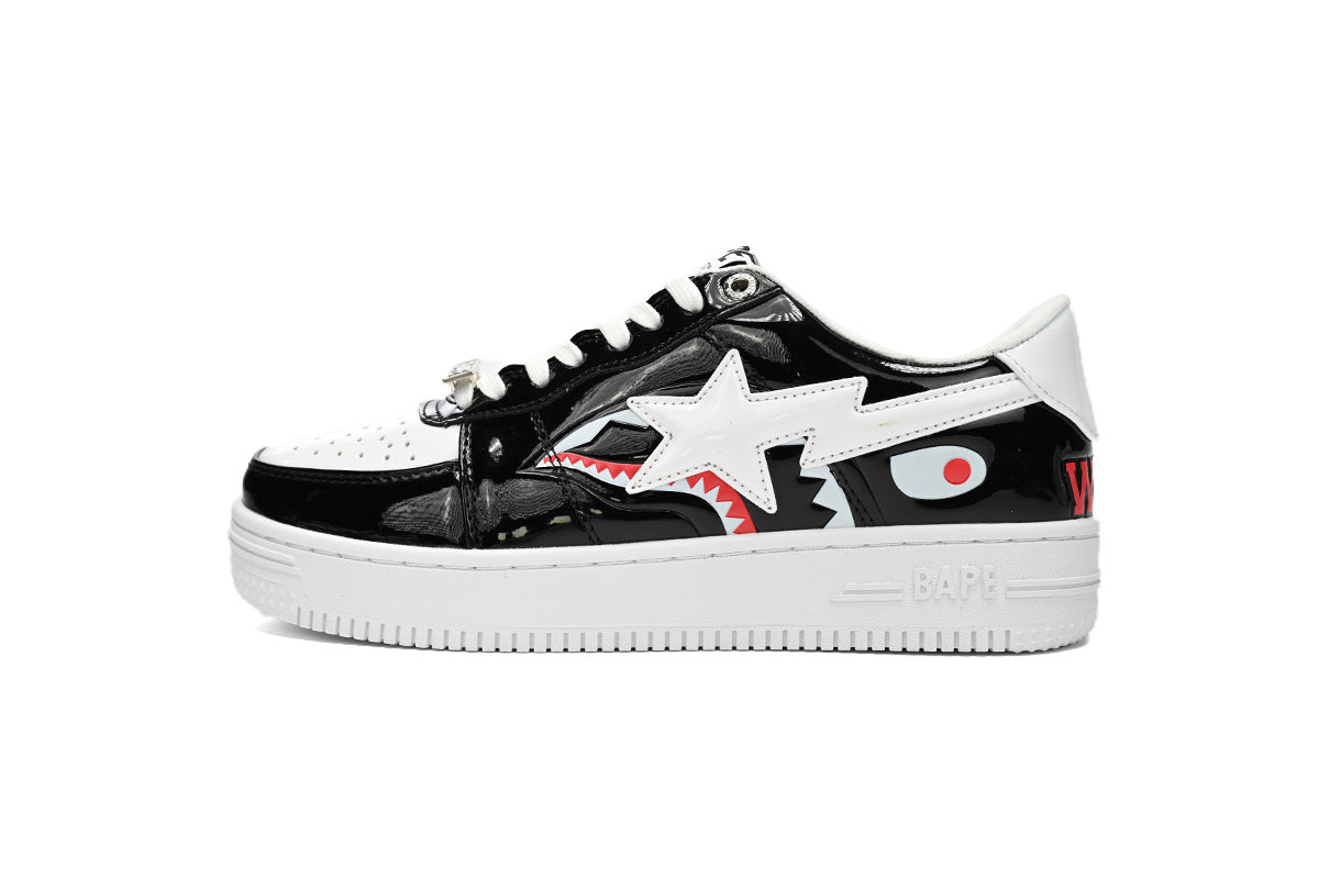 A BATHING APE BAPE STA Low Black White Shark
