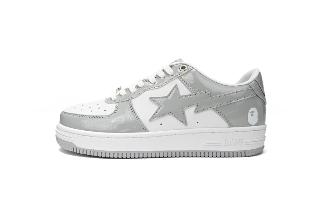 A BATHING APE BAPE STA Low White Grey Rao Noodles Sneakers