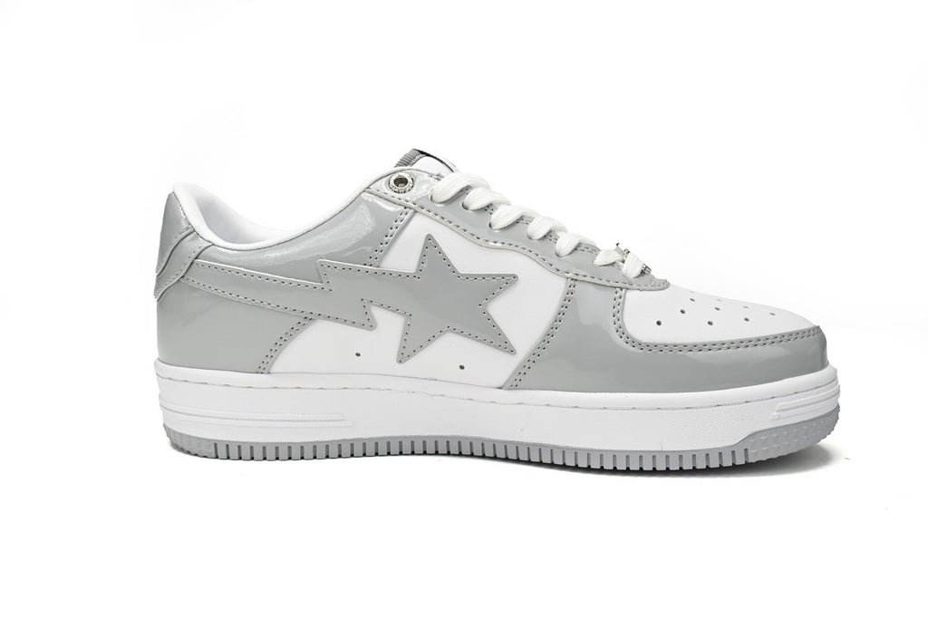 A BATHING APE BAPE STA Low White Grey Rao Noodles Sneakers