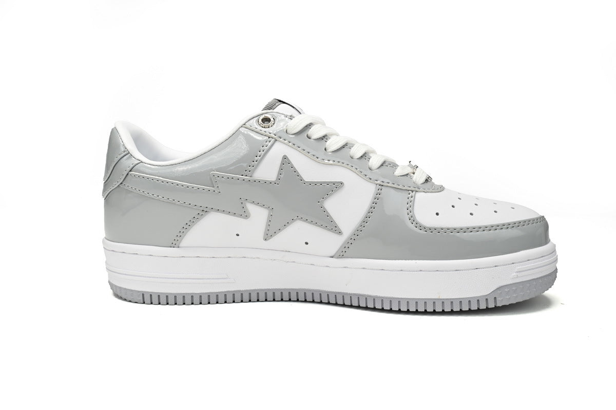 A BATHING APE BAPE STA Low White Grey Rao Noodles Sneakers