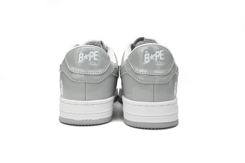 A BATHING APE BAPE STA Low White Grey Rao Noodles Sneakers