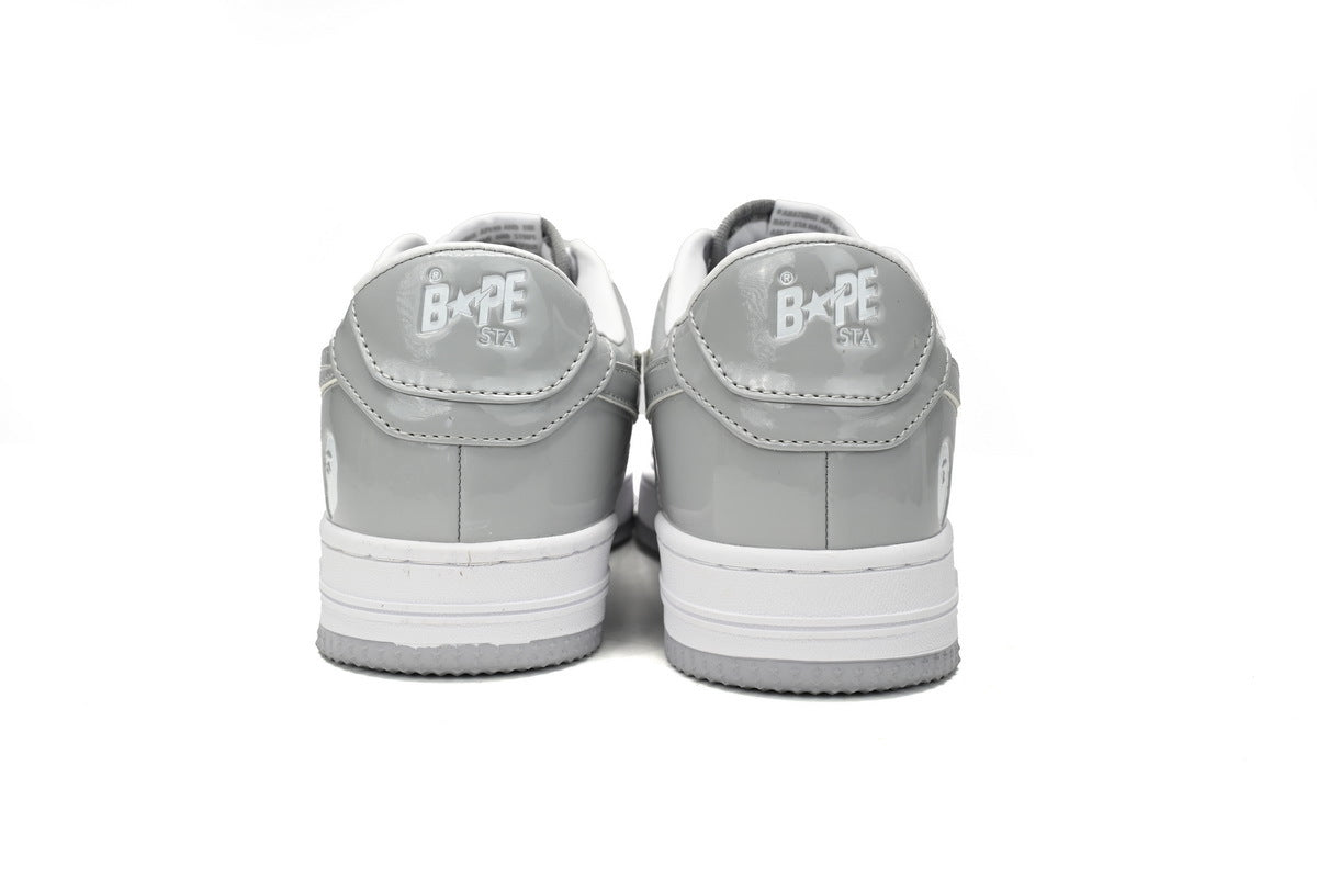 A BATHING APE BAPE STA Low White Grey Rao Noodles Sneakers