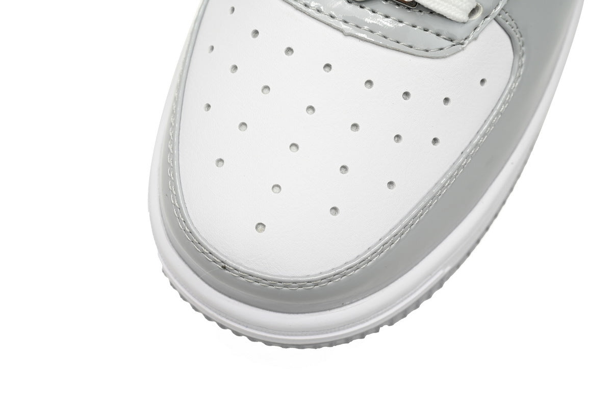 A BATHING APE BAPE STA Low White Grey Rao Noodles Sneakers