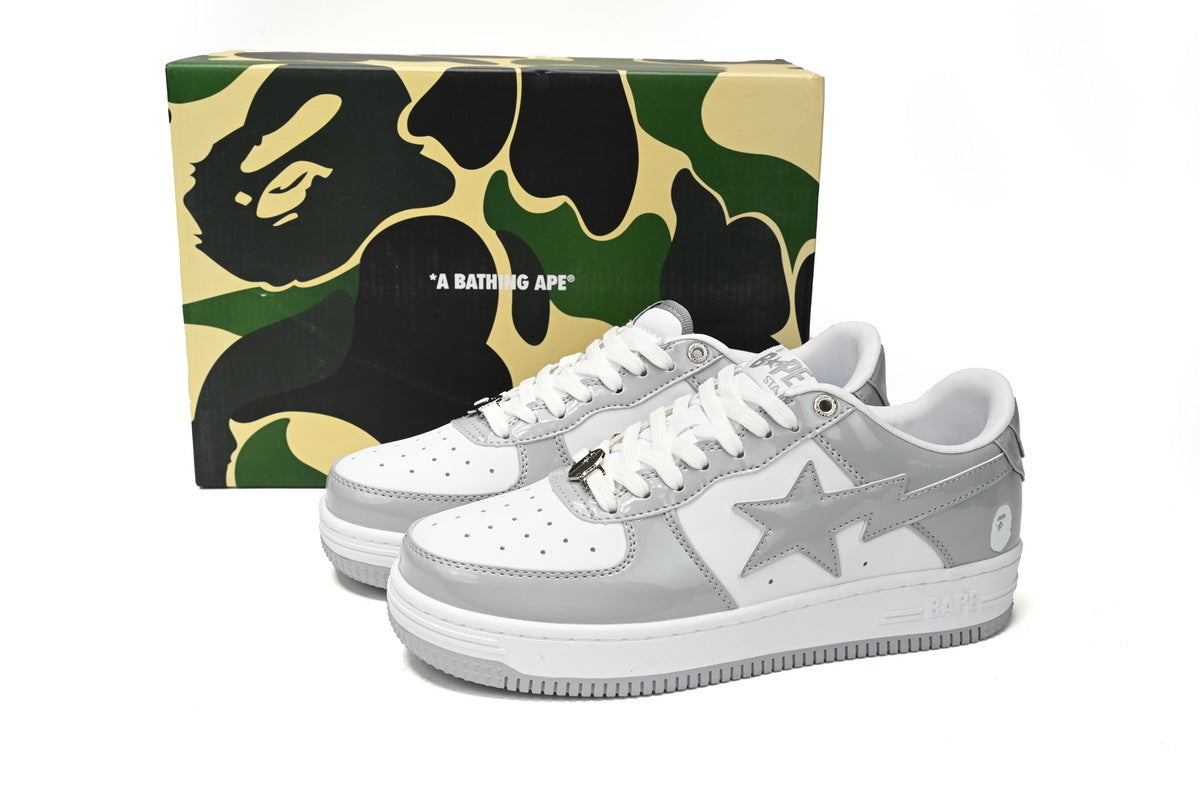 A BATHING APE BAPE STA Low White Grey Rao Noodles