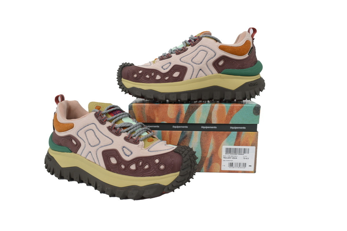 Moncler Trailgrip Beige Brown Green Sneakers