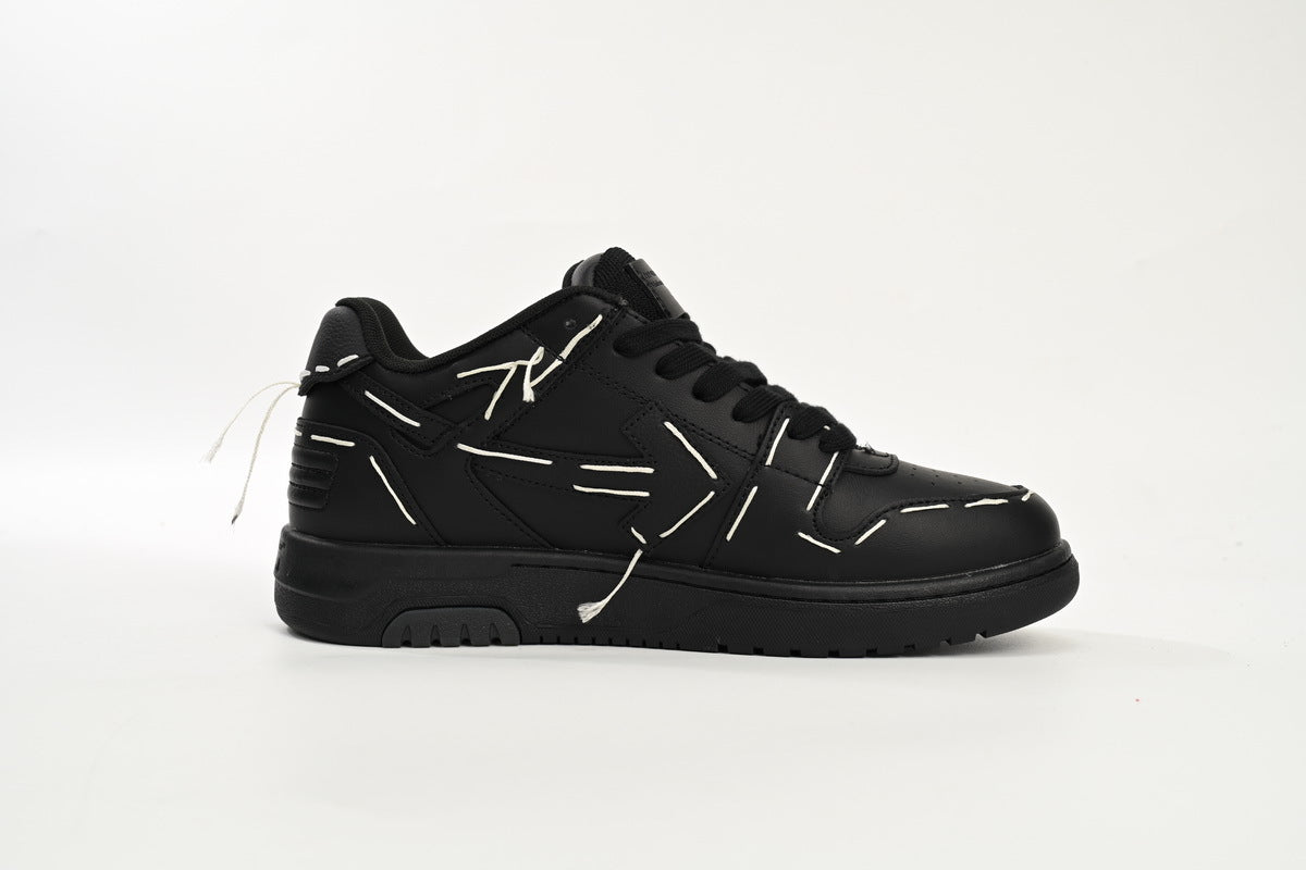 OFF-WHITE Out of Office Black/White Line Sneakers
