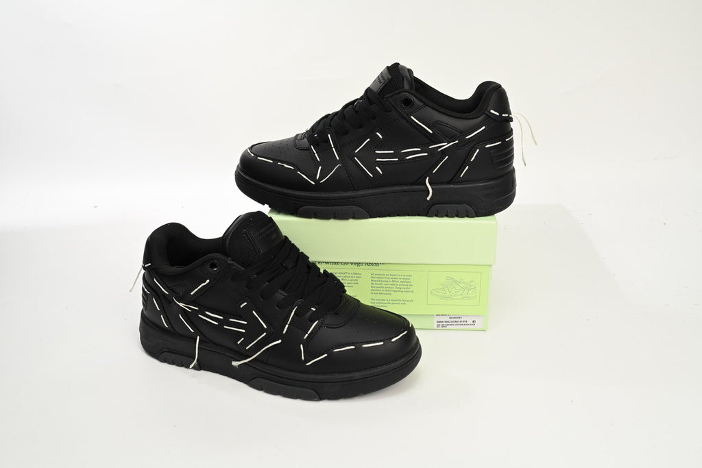 OFF-WHITE Out of Office Black/White Line Sneakers