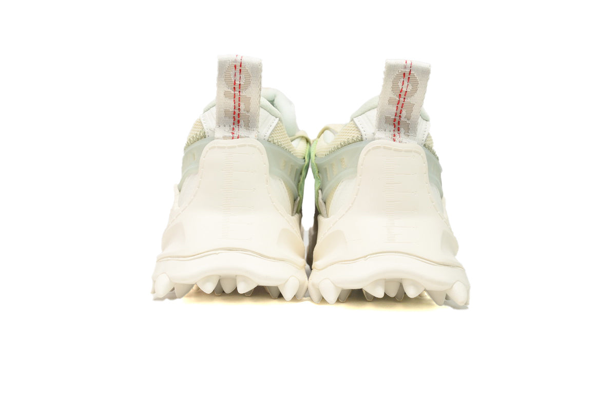 Off-White Ivory Blue Mixed-Material Low-Top Sneakers