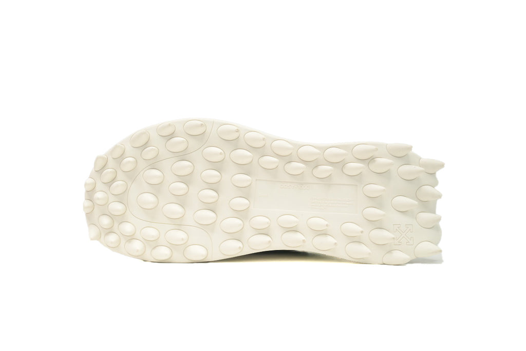 Off-White Ivory Blue Mixed-Material Low-Top Sneakers