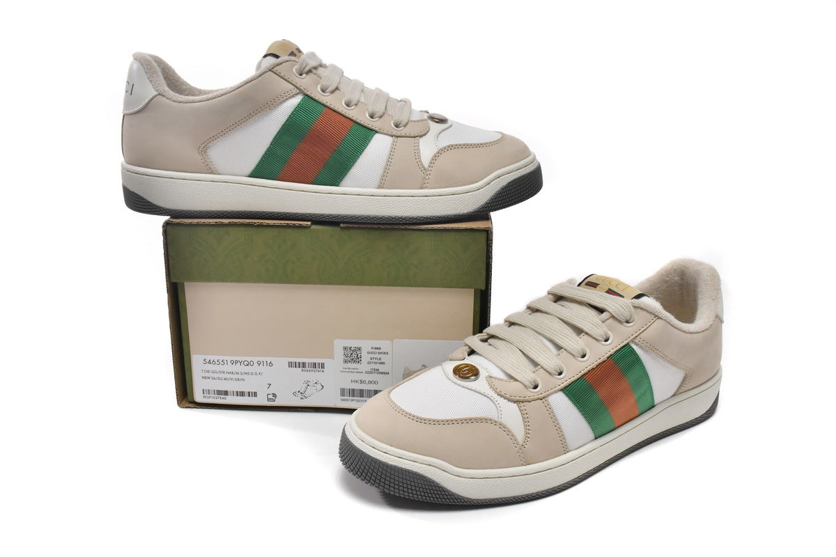 Gucci Screener White Textile Sneakers