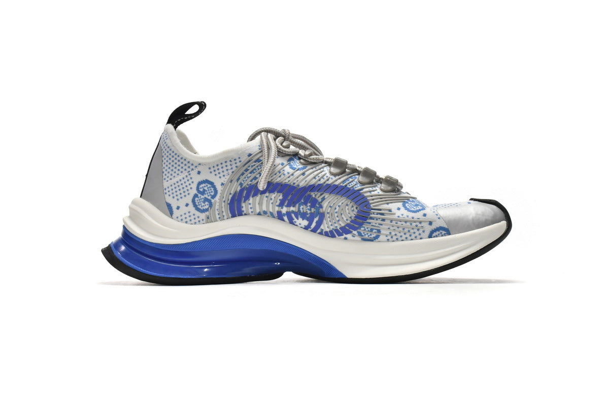 Gucci Run White Blue GG Knit Sneakers