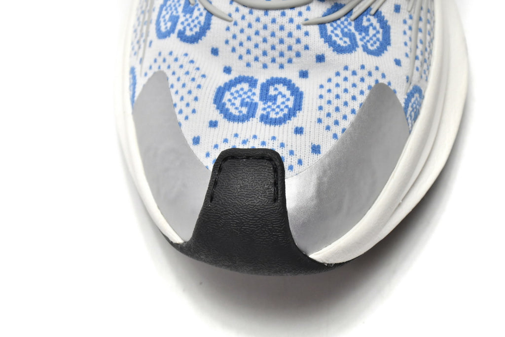 Gucci Run White Blue GG Knit Sneakers