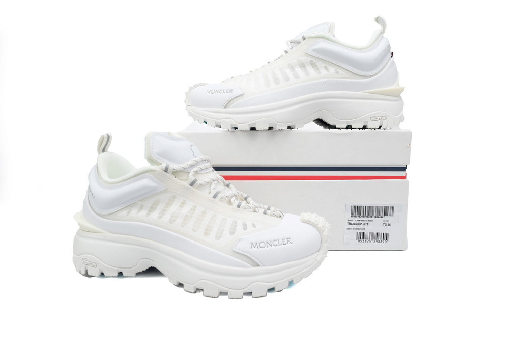 Moncler Trailgrip White Mesh Leather Sneakers