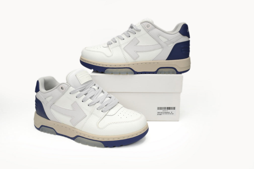OFF-WHITE Out of Office White/Blue Heel Sneakers