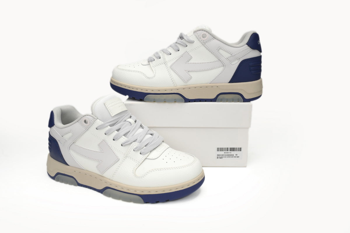 OFF-WHITE Out of Office White/Blue Heel Sneakers