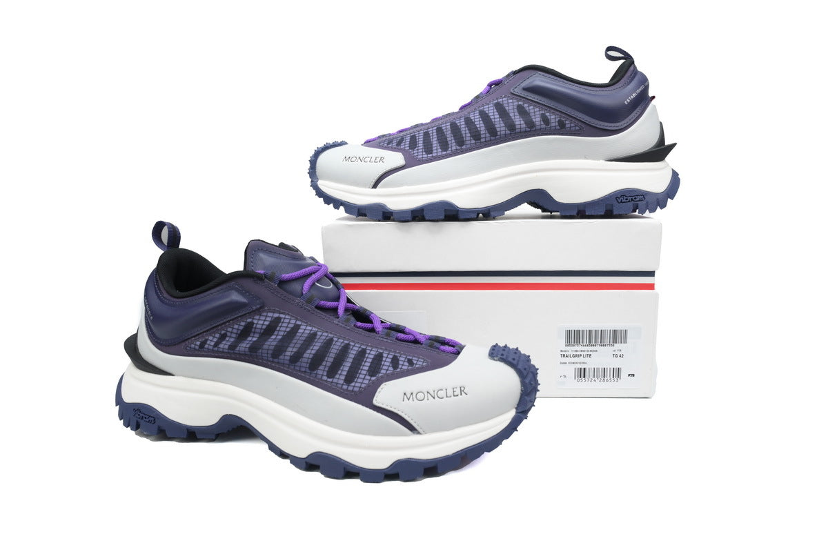 Moncler Trailgrip Lite Dark Purple Light Gray Sneakers