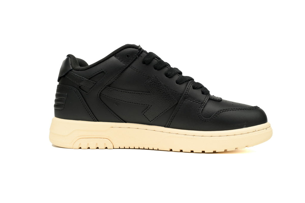 OFF-WHITE Out of Office Black Round-Toe Sneakers