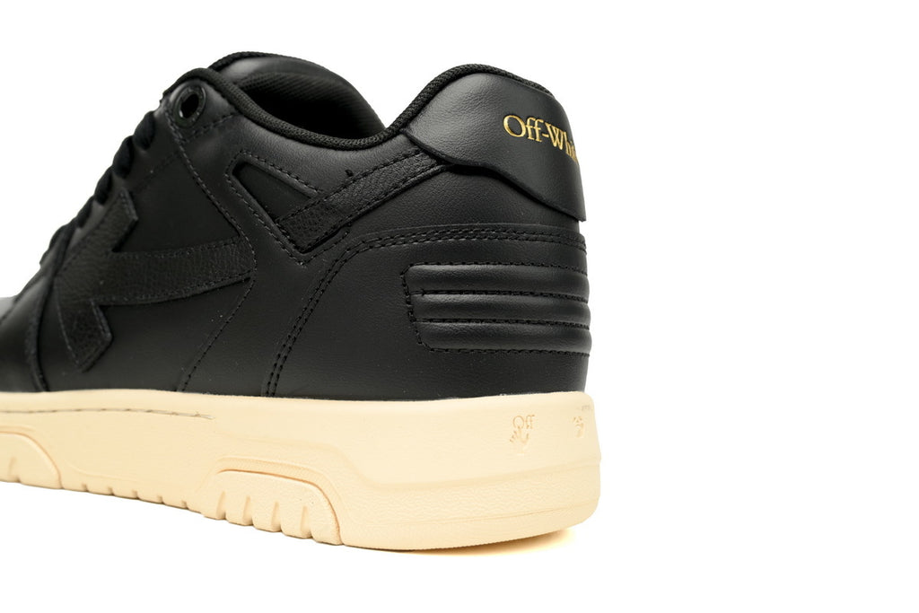 OFF-WHITE Out of Office Black Round-Toe Sneakers