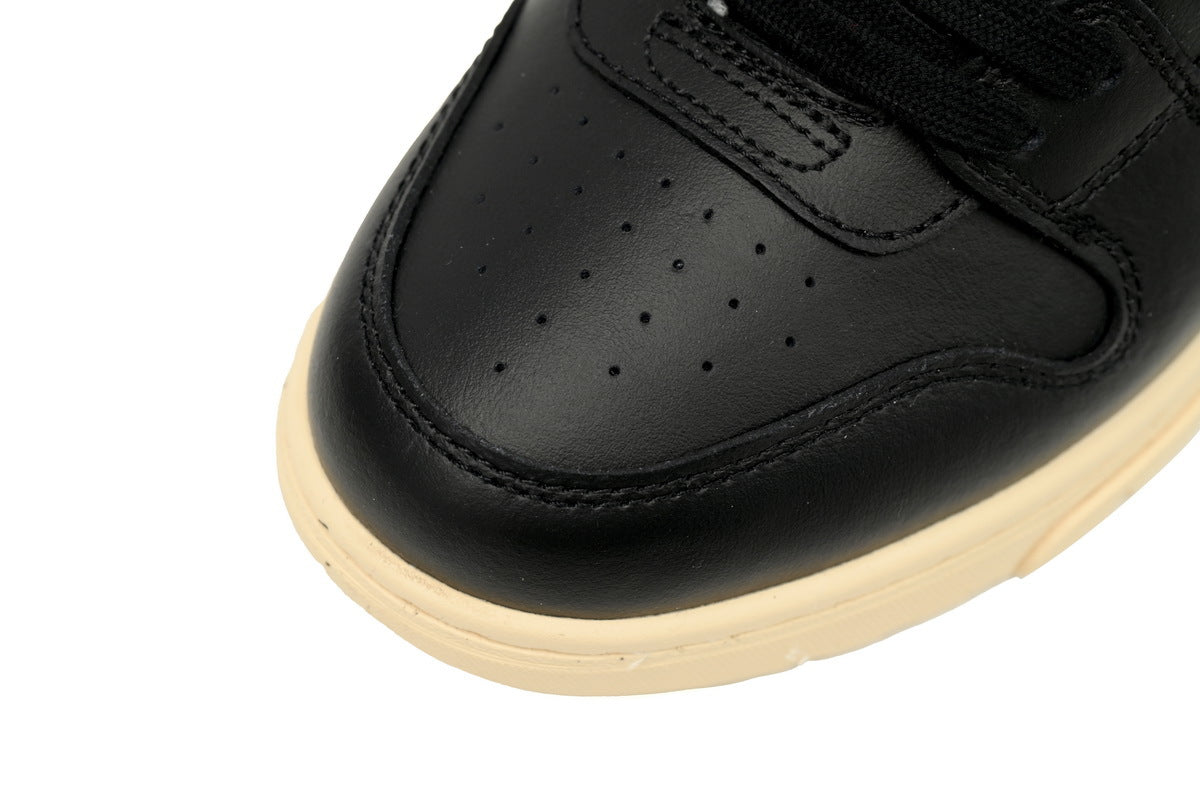 OFF-WHITE Out of Office Black Round-Toe Sneakers