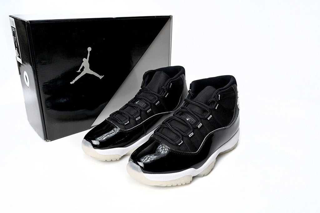 Air Jordan 11 Retro '25th Anniversary' Black Silver Eyelets
