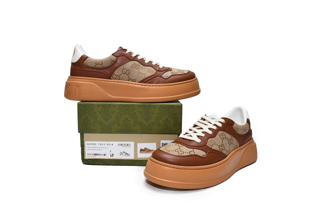 Gucci Chunky B Brown GG Canvas Sneakers
