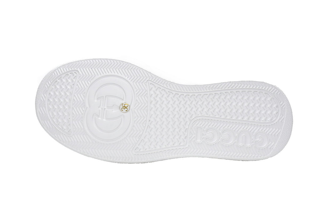 Gucci Chunky B Ribbon White Leather Sneakers