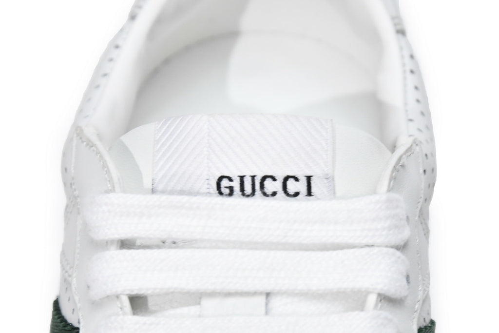 Gucci Chunky B Ribbon White Leather Sneakers