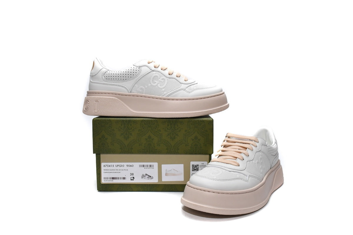 Gucci Chunky B White Pink Leather Sneakers