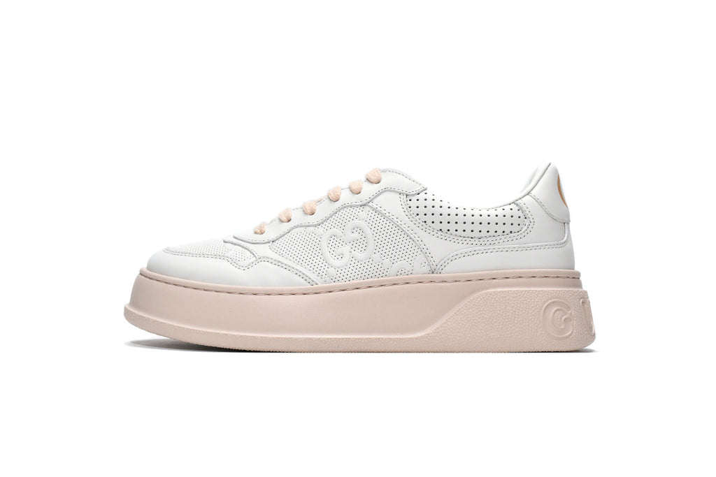 Gucci Chunky B White Pink Leather Sneakers