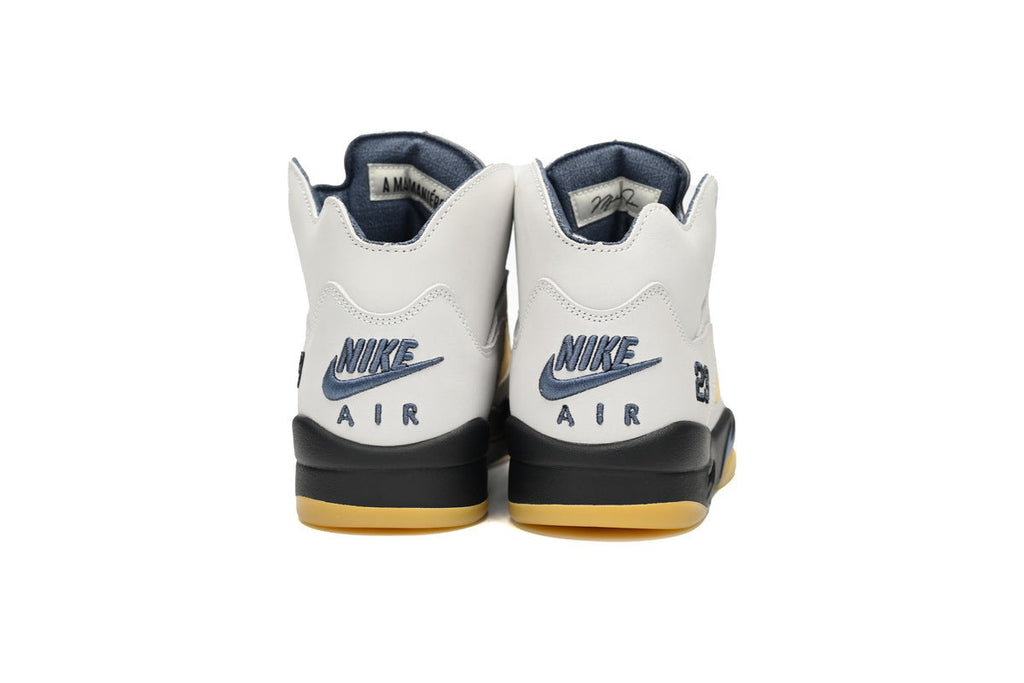 Air Jordan 5 Retro White Metallic Silver Sneakers