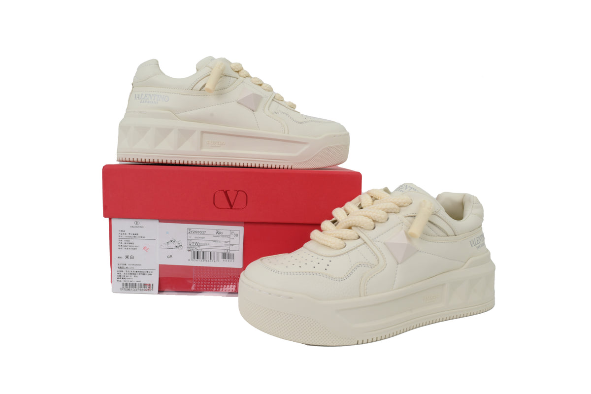 Valentino Garavani One Stud XL Calfskin Platform Sneakers