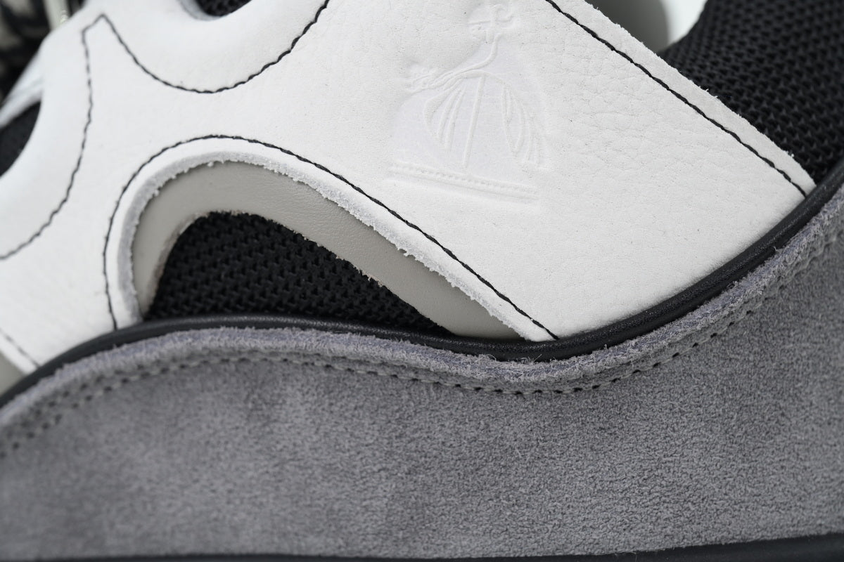 LANVIN Curb Leather Sneakers – Grey/White Contrast