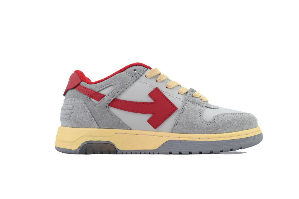 Off-White Out  Office Low-Top Sneakers Light Grey Red