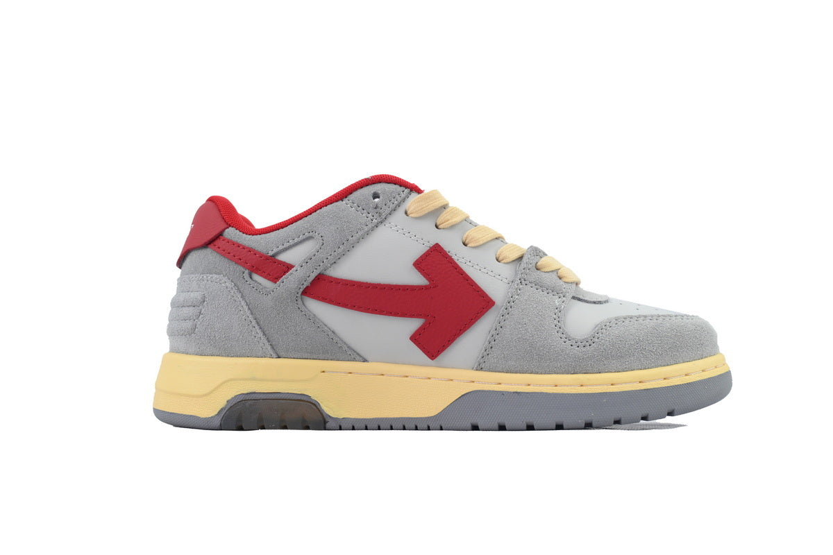 Off-White Out  Office Low-Top Sneakers Light Grey Red