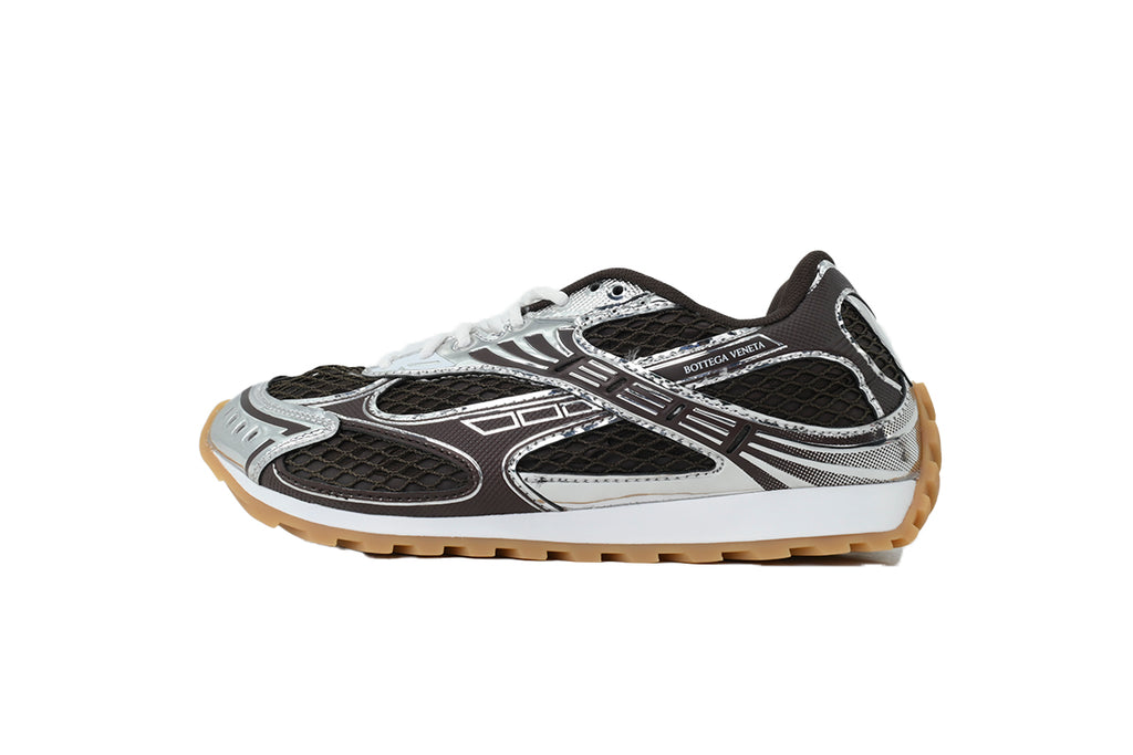 Bottega Veneta Orbit Fondant Silver Mesh Sneakers