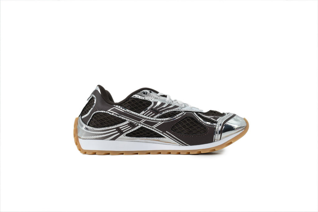 Bottega Veneta Orbit Fondant Silver Mesh Sneakers