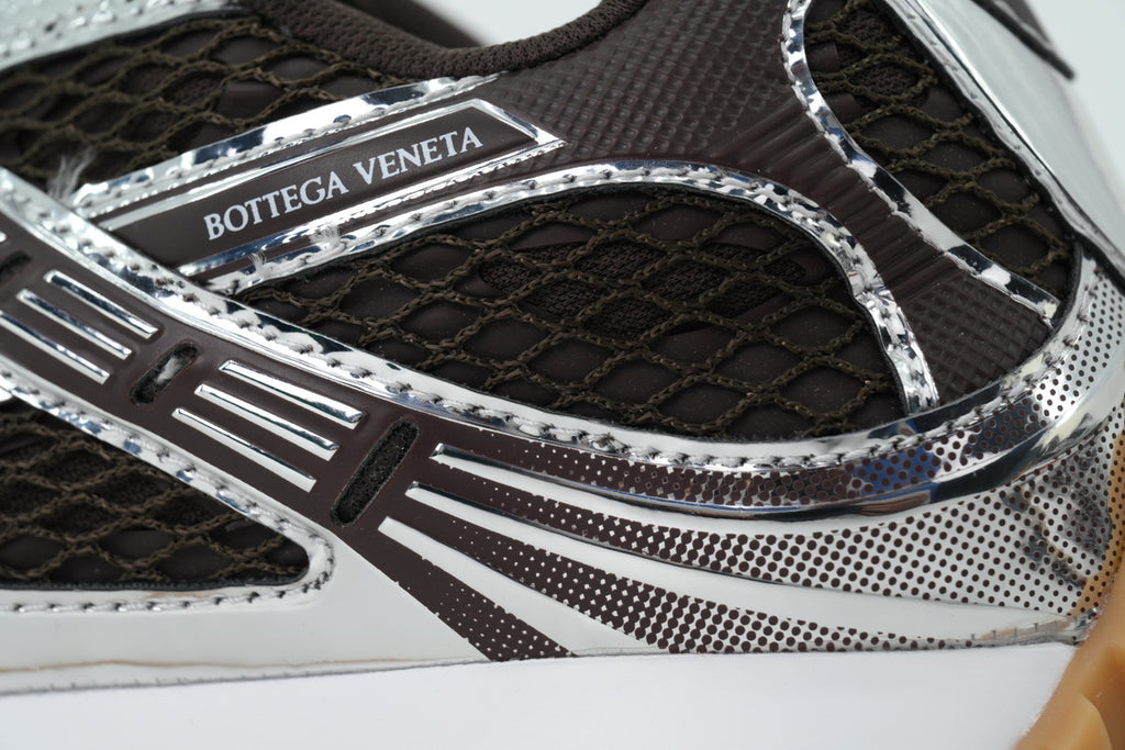 Bottega Veneta Orbit Fondant Silver Mesh Sneakers