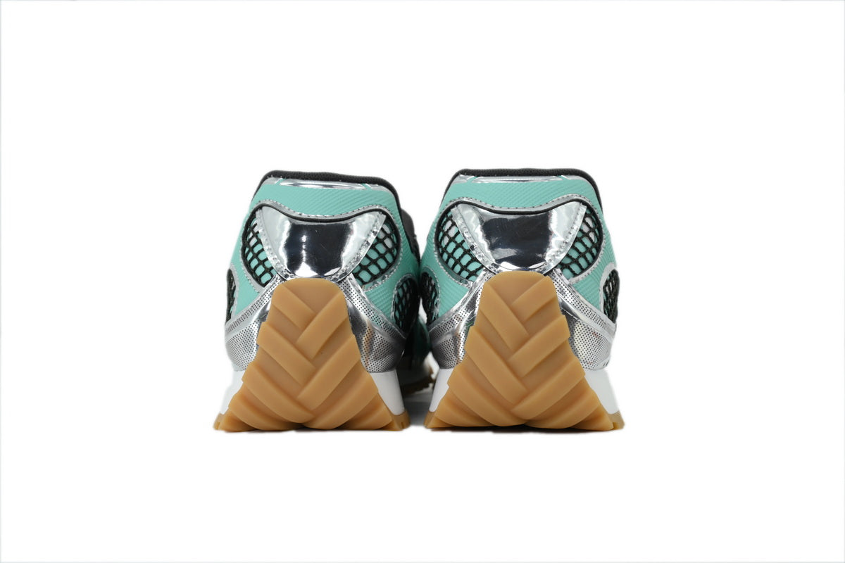 Bottega Veneta Orbit Green Oasis Silver Mesh Sneakers