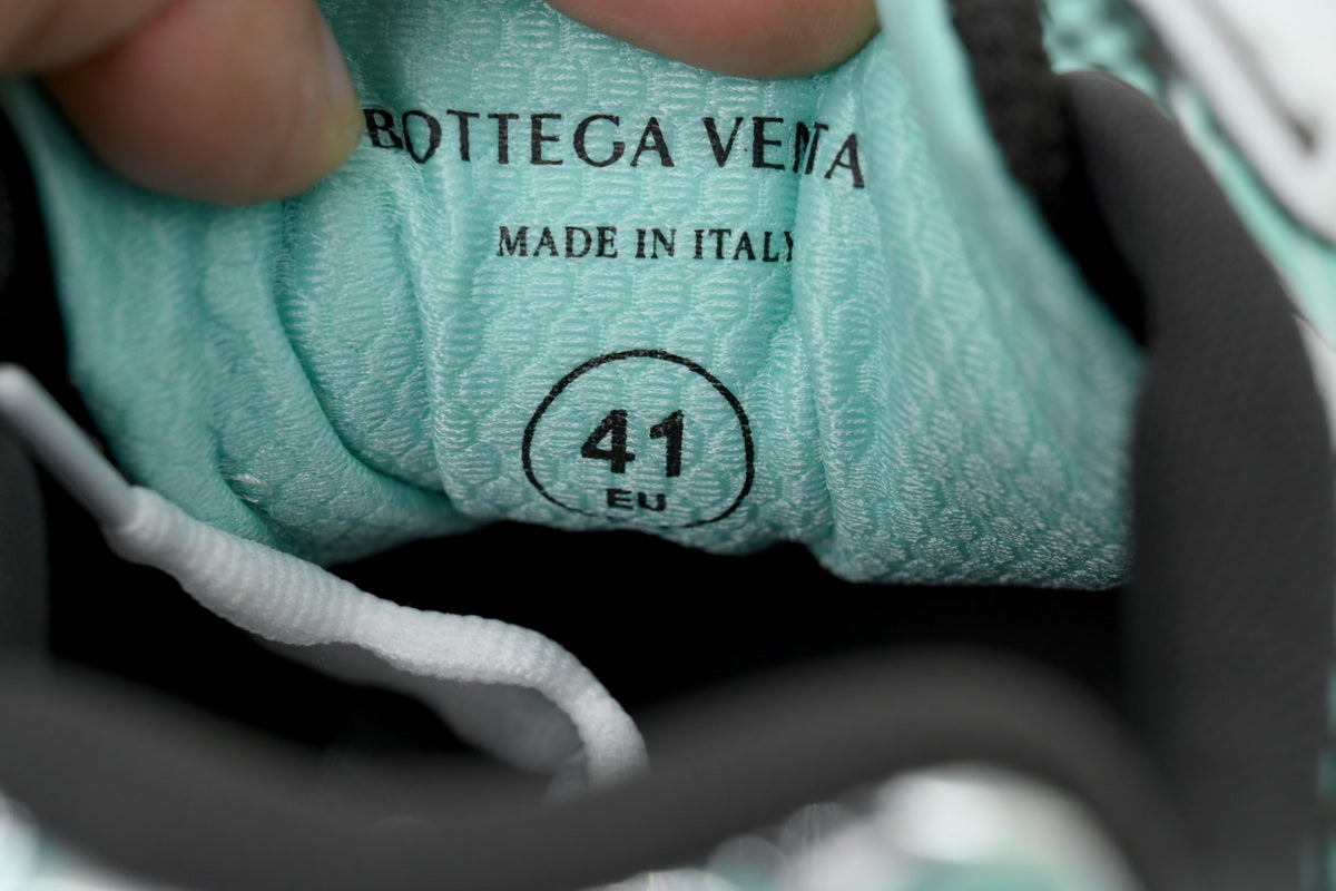 Bottega Veneta Orbit Green Oasis Silver Mesh Sneakers