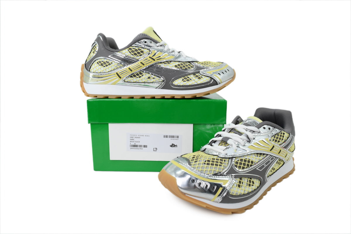 Bottega Veneta Orbit Basalt Silver Mesh Sneakers