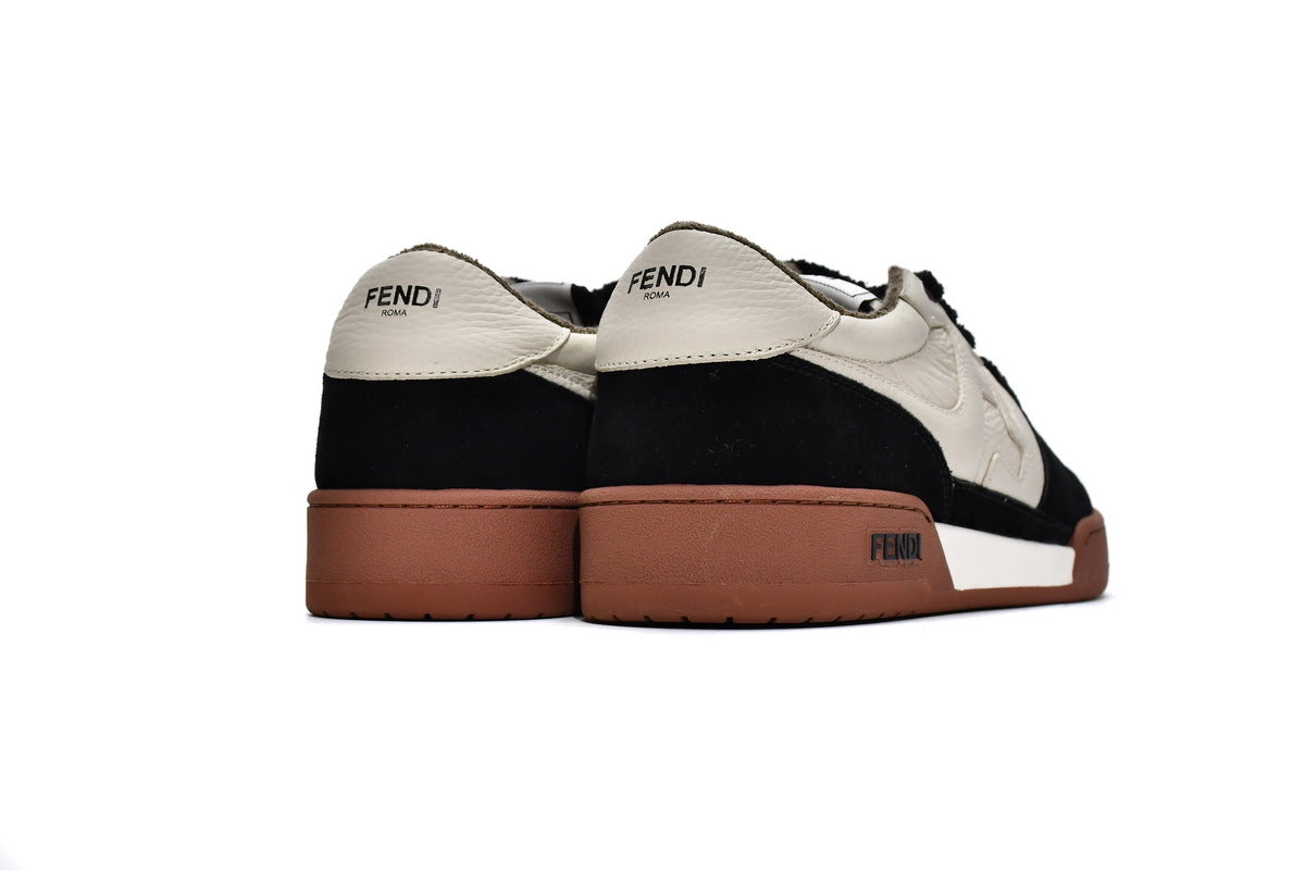 FENDI Match Black White Suede Sneakers