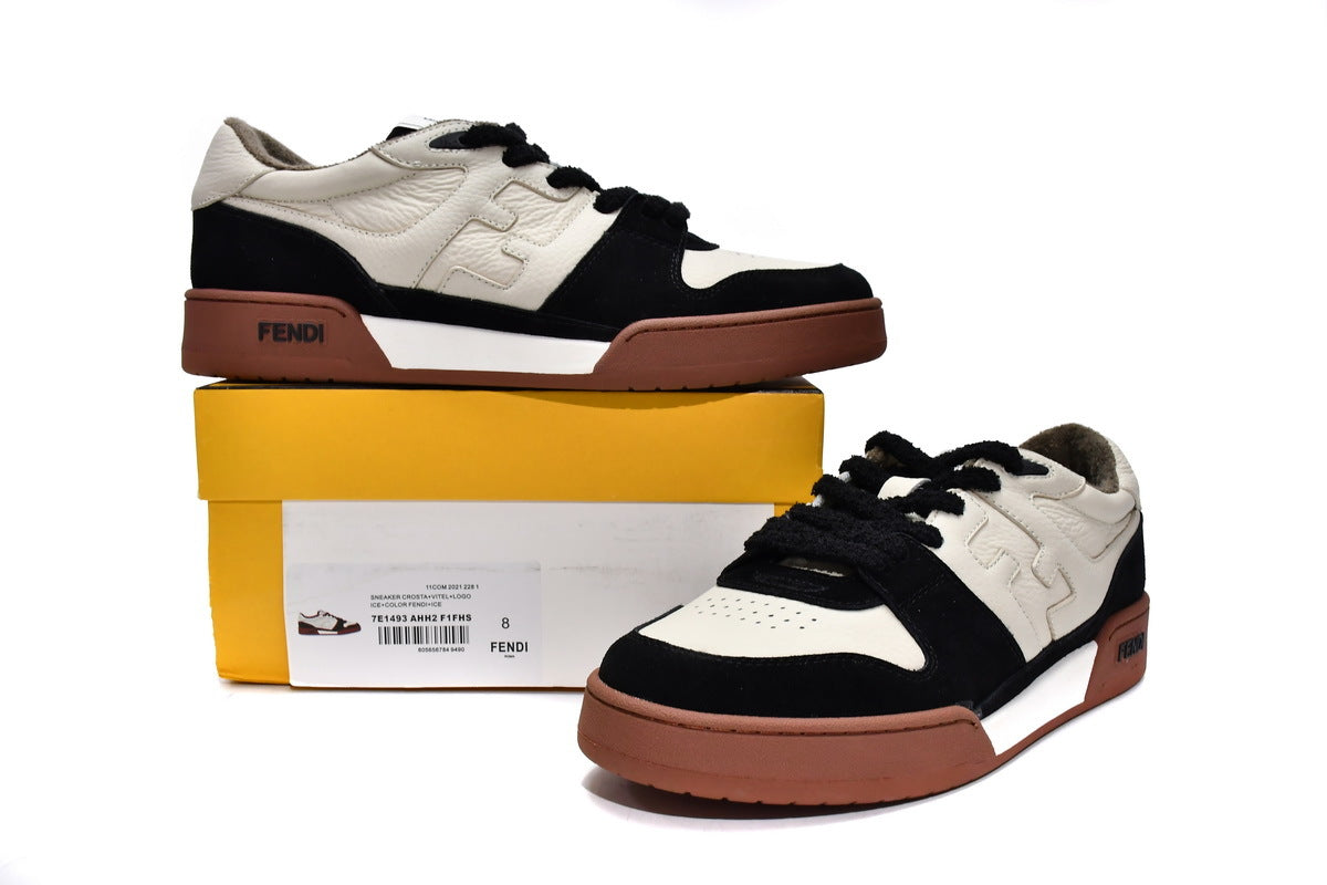 FENDI Match Black White Suede Sneakers