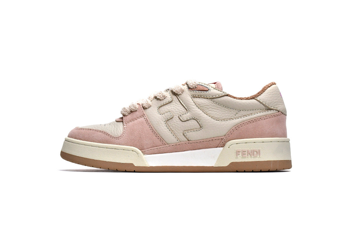 FENDI Match Pink Suede Leather Sneakers