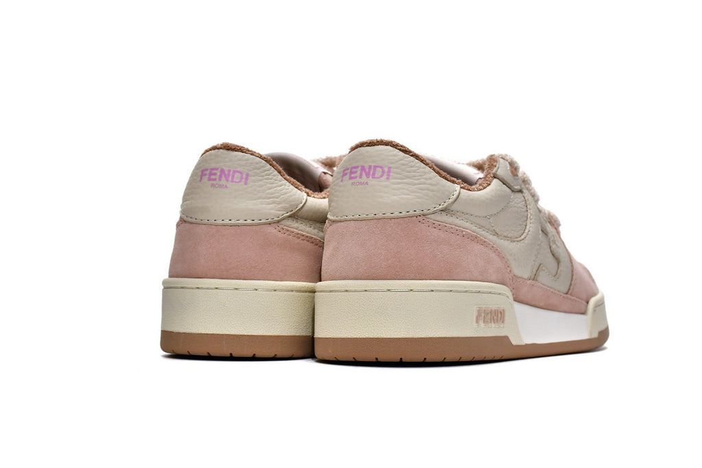 FENDI Match Pink Suede Leather Sneakers