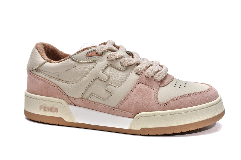 FENDI Match Pink Suede Leather Sneakers